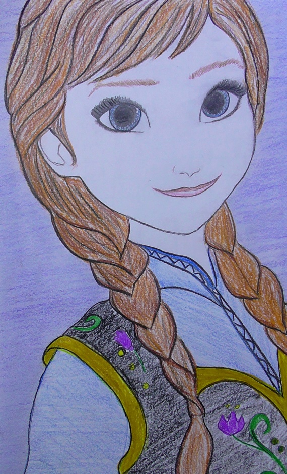 Рисуем Анну. Холодное сердце